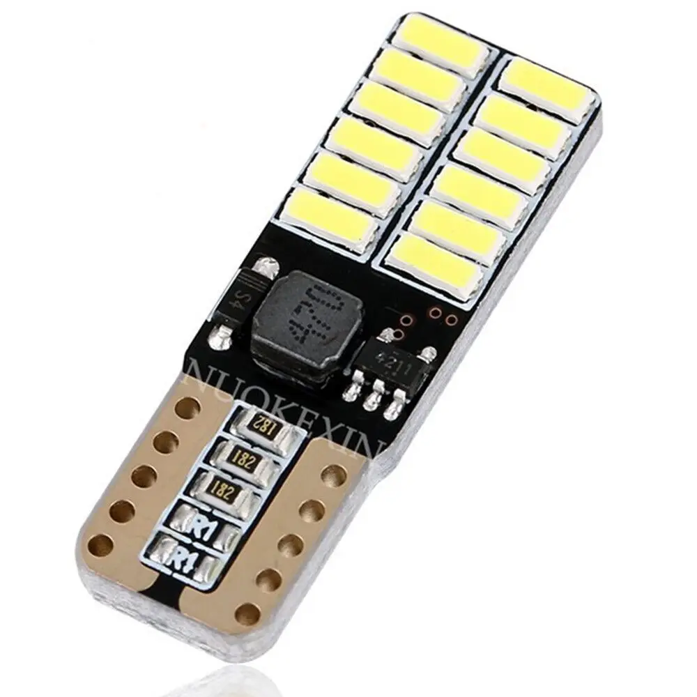 10 шт. светодиодные автомобильные лампы T10 от w5w CANBUS 4014 24smd 8 Вт 6000K светоизлучающие