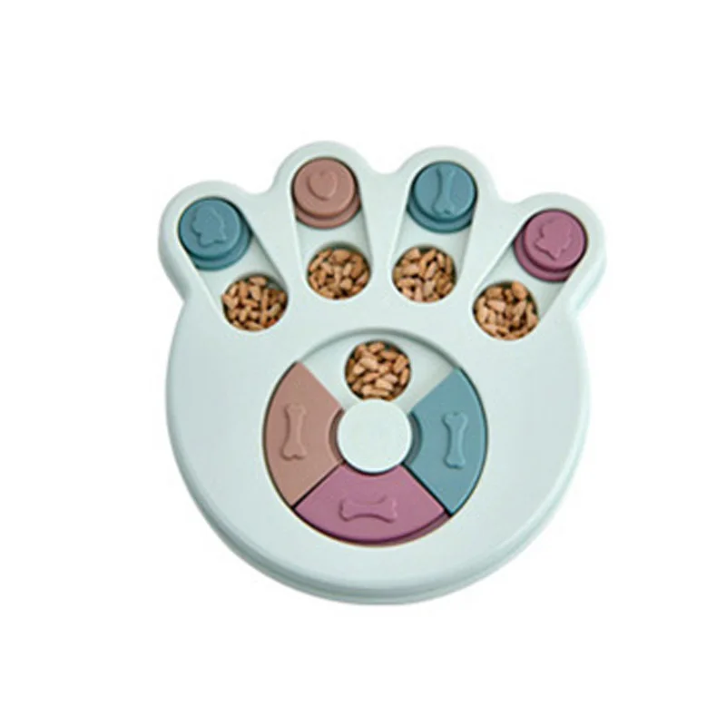 Paw Blue Антидроссельная миска для собак, обучающие игрушки для собак, щенков, щенков, дозатор для еды, обучающие игрушки для собак, головоломки для собак, кошек - Цвет: Paw Blue