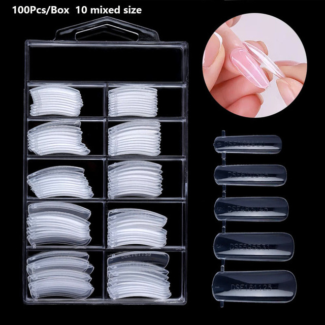 Box Quick Building Nail Mold Tips Nail Dual Forms Finger Extension Nail Art UV Extend Gel Nail Extension Tool