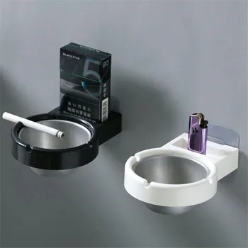 

Hanging Cigarette Storage Rack Bathroom Wall Mounted Stainless Steel Ashtray Toilet Storage Cup Cigarette Tool Box