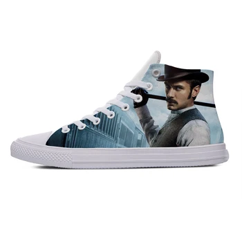 

Sherlock Holmes Suspense Movie Hot Fashion Casual Canvas Shoes High Top Breathable Lightweight Sneakers 3D Print For Men Women