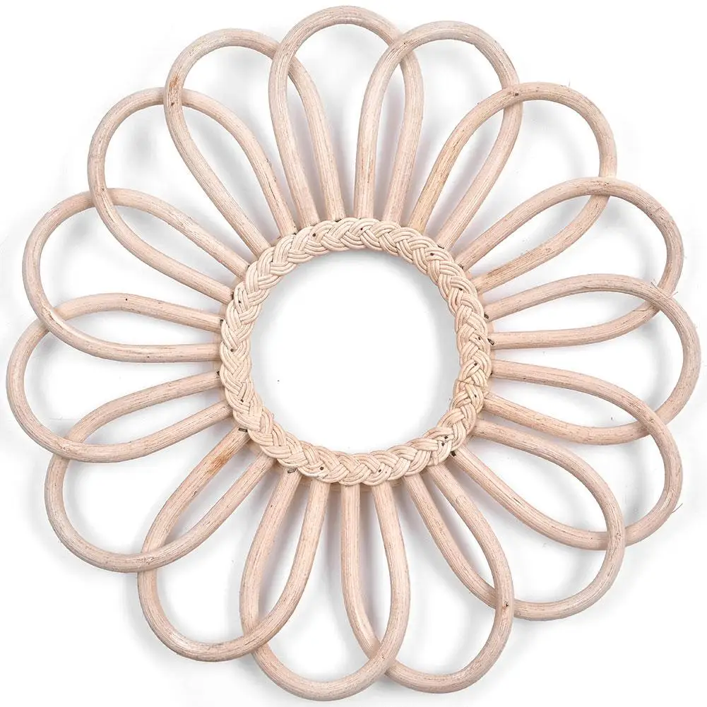 Винтажное круглое декоративный ротанг настенное зеркало в раме богемный стиль