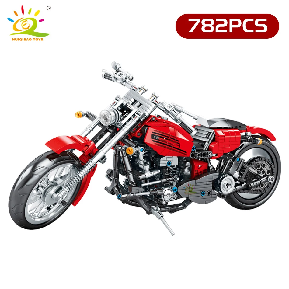 HUIQIBAO DIY Technic модель мотоцикла строительные блоки скорость города чемпионы