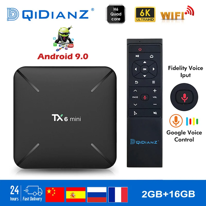  Tanix TX6 mini Smart TV Box android 9.0 Allwinner H6 2G+16G 2.4GHz WiFi Support 4K H.265 TV Receive - 32978223036