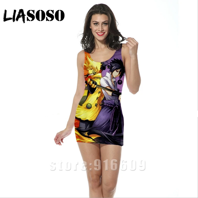 

3d print rock beach women Harajuku leisure party sexy Uzumaki Naruto fashion kakashi woman's clothing short Hip dress skirt A244