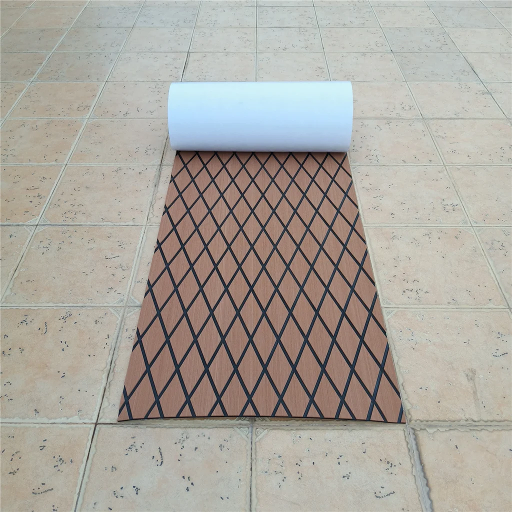 Non-Slip EVA Foam Sheet Yacht Surfboard Decking Adhesive Pad Grip Teak Decking Sheet Boat Teak Decking Pad