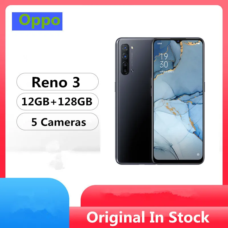 В наличии Oppo Reno 3 5G смартфон Mediatek 1000L 6 4 &quotAMOLED 12 Гб ОЗУ 128 ПЗУ 64.0MP + 8.0MP 2.0MP 32.0MP