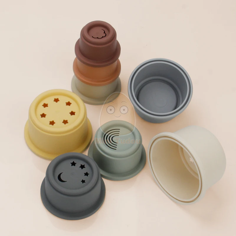 Baby Toy Stacking Cups Children Educational Nesting Ring Tower Bath Play Water Set Early Educational Toys For Infant 0 12 Months educational toys stacking puzzle toys cup stacking toys stacking toys