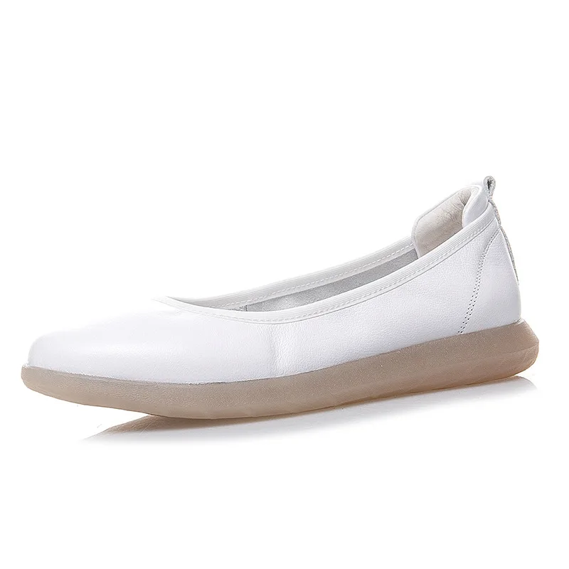 DONGNANFENG/женские мягкие белые туфли из натуральной кожи на плоской подошве; Лоферы без шнуровки; Повседневная обувь; Размеры 35-41 JZ-1911 - Цвет: white