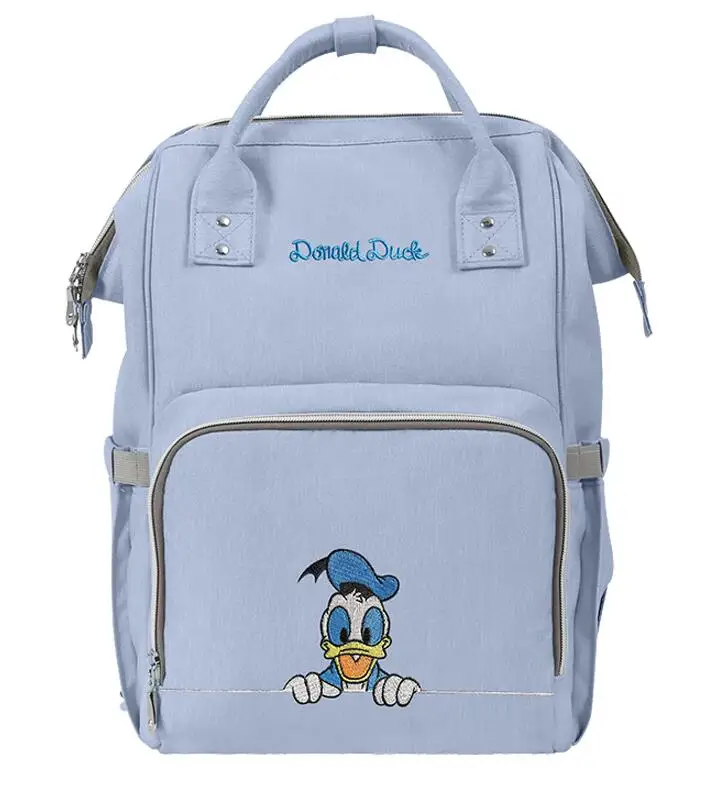 Сумка Дисней, сумка для подгузников, рюкзак, USB бутылочка, подогрев, сумки для мам, Минни, Микки, сумки для подгузников, для путешествий, Оксфорд, сумка для кормления детей - Цвет: DS-02 Blue