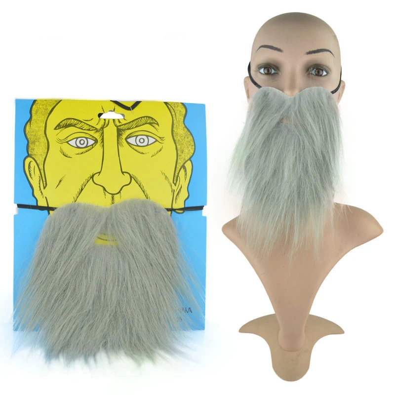 Забавная модная поддельная арабская борода черно серая косичка искусственная