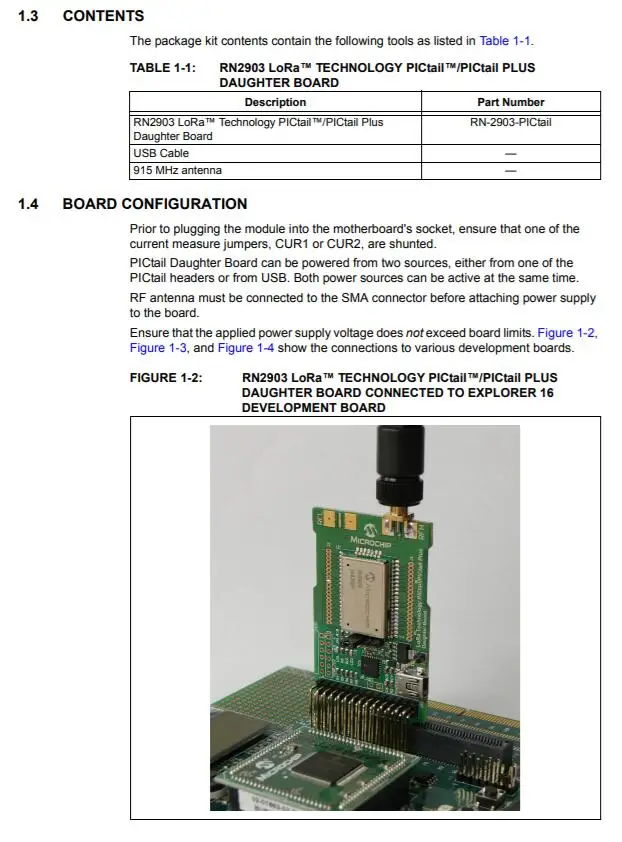 1 шт. x RN-2903-PICTAIL RN2903 LoRa technology PICtail/PICtail Plus дочка
