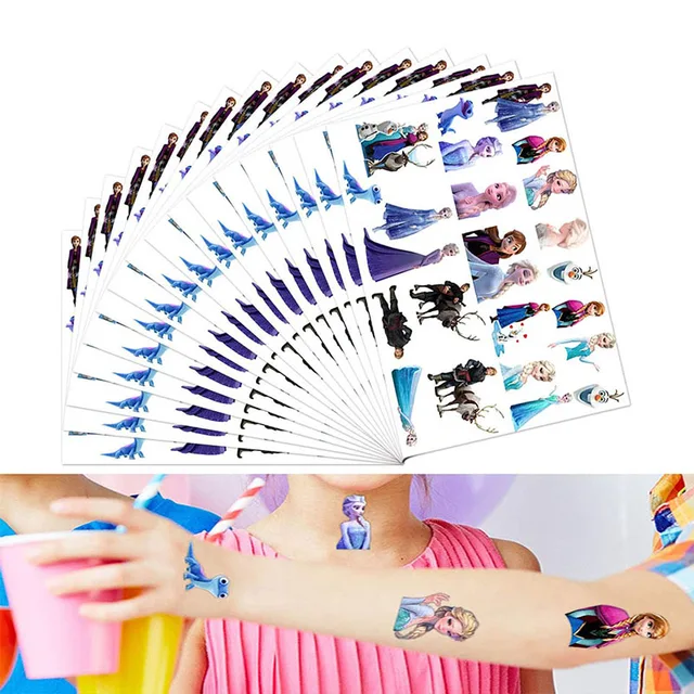 Disney Princess Frozen Tattoo Stickers Children's Birthday Party Decoration Anna Elsa Cartoon Sticker Classic Toys Kids Gifts 2