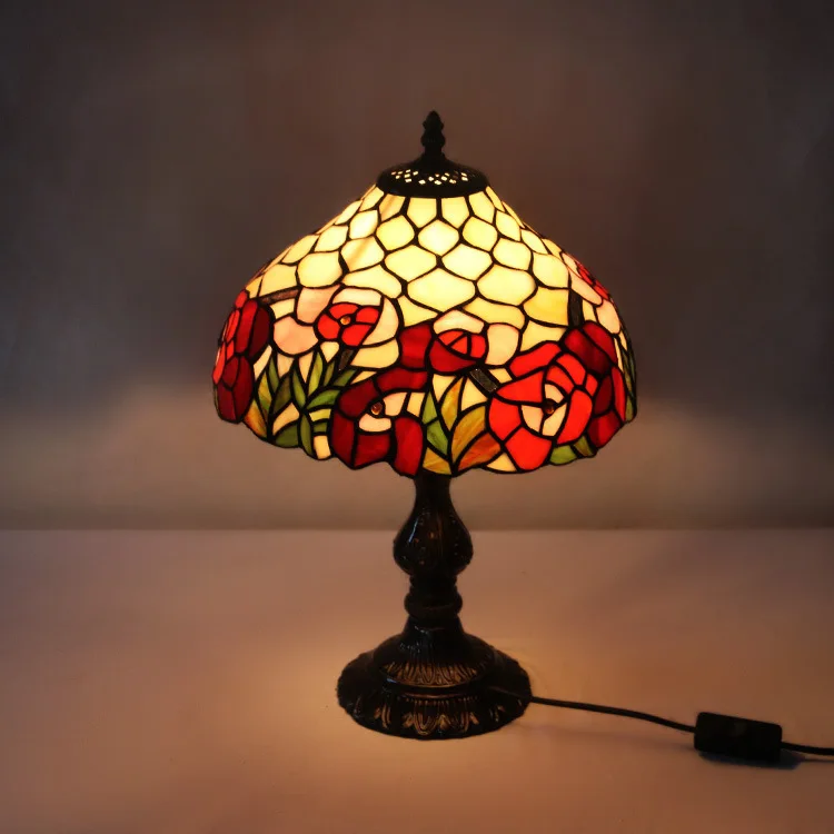 

Mediterranean Decor Turkish Mosaic Lamps E27 Stained Glass Lampshade Bedroom Bedside Vintage Table Lamp Light Fixtures