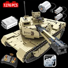 1276 PCS 2.4G RC M1A2 Tank Model Building Blocks Legoings Technic Military Remote Control 50M Distance Tank Bricks Toys for Boys