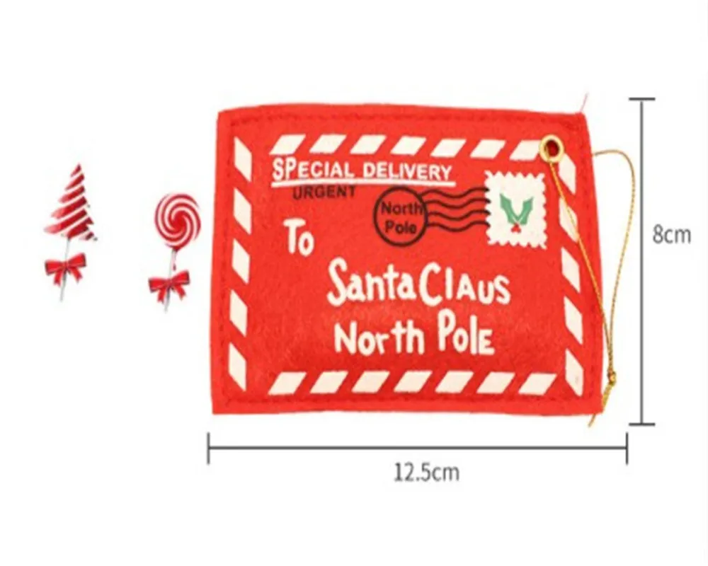 Конверт Рождественская елка подвесной держатель для карт сумка для подарков Санта-Клауса красное украшение Рождественское украшение для дома