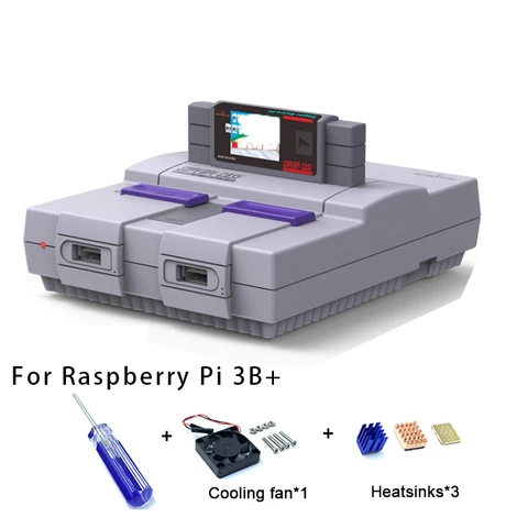SUPERPi CASE-J NESPi Case for Raspberry Pi 3B Plus (3B+)/ Raspberry Pi4 Safe Shutdown and Safe Reset Game Case