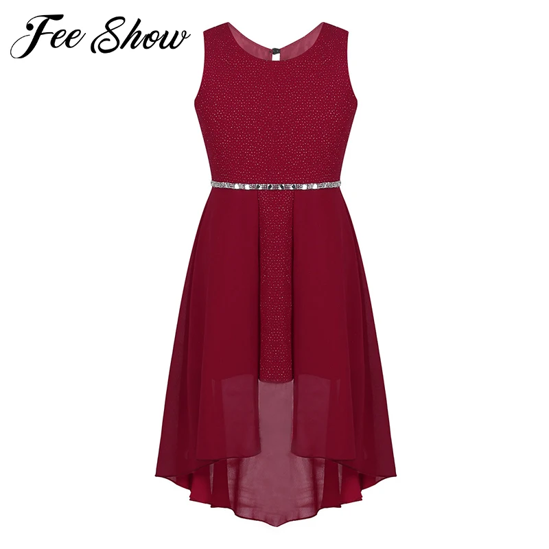 С цветочным узором для девочек, платье с фатиновой юбкой, детское платье для девочек без рукавов, к требованиям заказчика; сверкающие стразы Талия Ближний-дальний с О-образным вырезом платье принцессы для День рождения