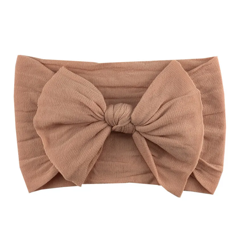 20pcs/lot Ear Turban Girl Lovely Headwear Wide Elastic Soft Nylon Headband with 4.5'' Hair Bow Headwrap For Kids Hair Accessorie