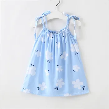 

Kids Summer Clothes baby Girls Sleeveless Flower Print Dress Casual Cotton Beach Dress Princess Party Dresses Vestido Robe Fille