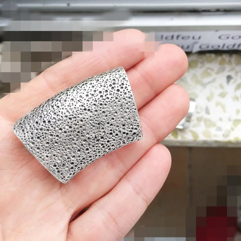 

45mm curve beads accessories diy bracelets necklaces scarves parts 25x13mm oval large hole flat single silver alloy 20pcs/1 lot