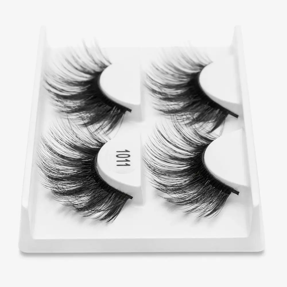 1011 2/5/8 стержень пар Eyelashs натуральных длинных 3D накладные ресницы из норки Толстая ручной работы накладные ресницы объем мягкая норка Искусственные ресницы ресниц - Цвет: 1011