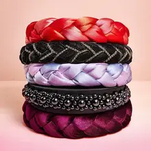 Dvacaman новые твист толстые бархатные повязки на волосы сплошной цвет женские аксессуары для волос модная широкая повязка на голову пластиковый обруч для волос