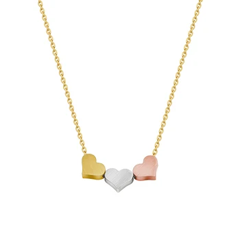 

Stainless Steel Heart Necklaces Pendants For Women Lover Rose Gold Silver Color Long Chain Female Pendant Necklace Collier Femme