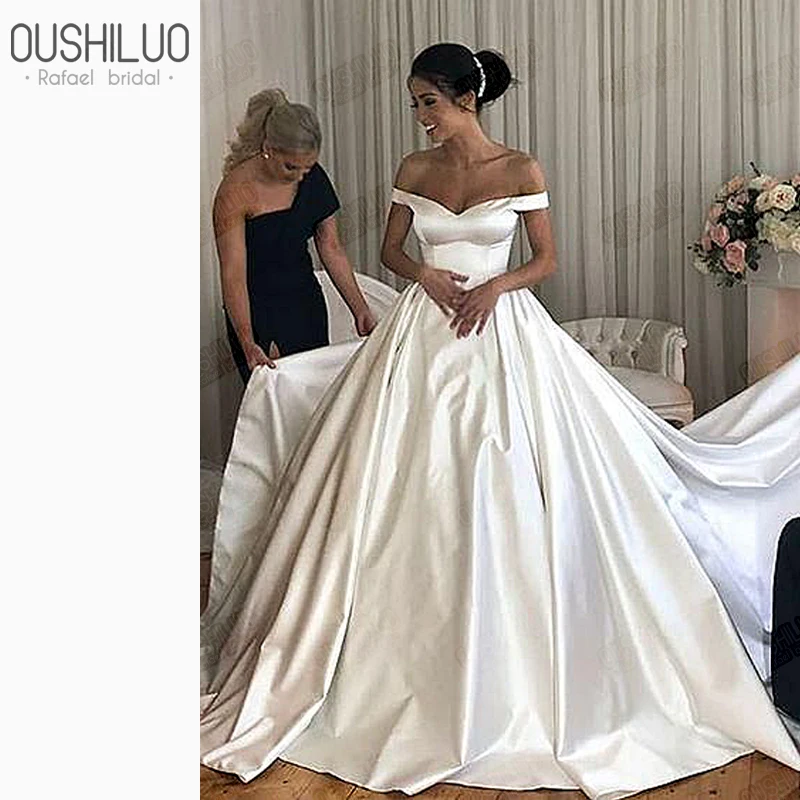 satin ball gown wedding dress