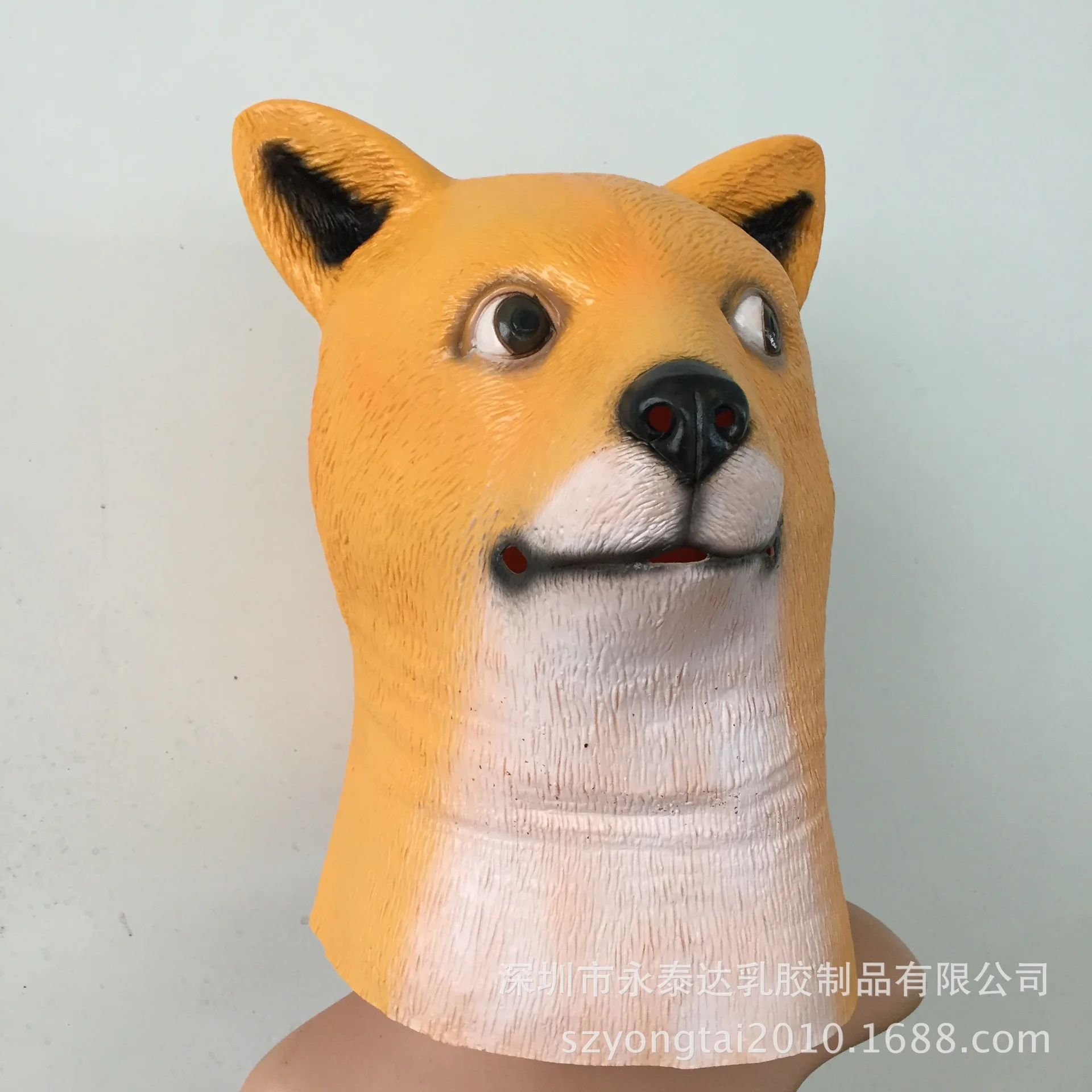 

God Annoying DOG'S Head Mask Akita Mask Doge Lively Pollution Halloween Yellow Dog Headgear Latex Mask Wolf