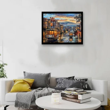 

Paint By Numbers Kits for Adult, DIY Canvas Painting for Adults Beginner-Retro Tram