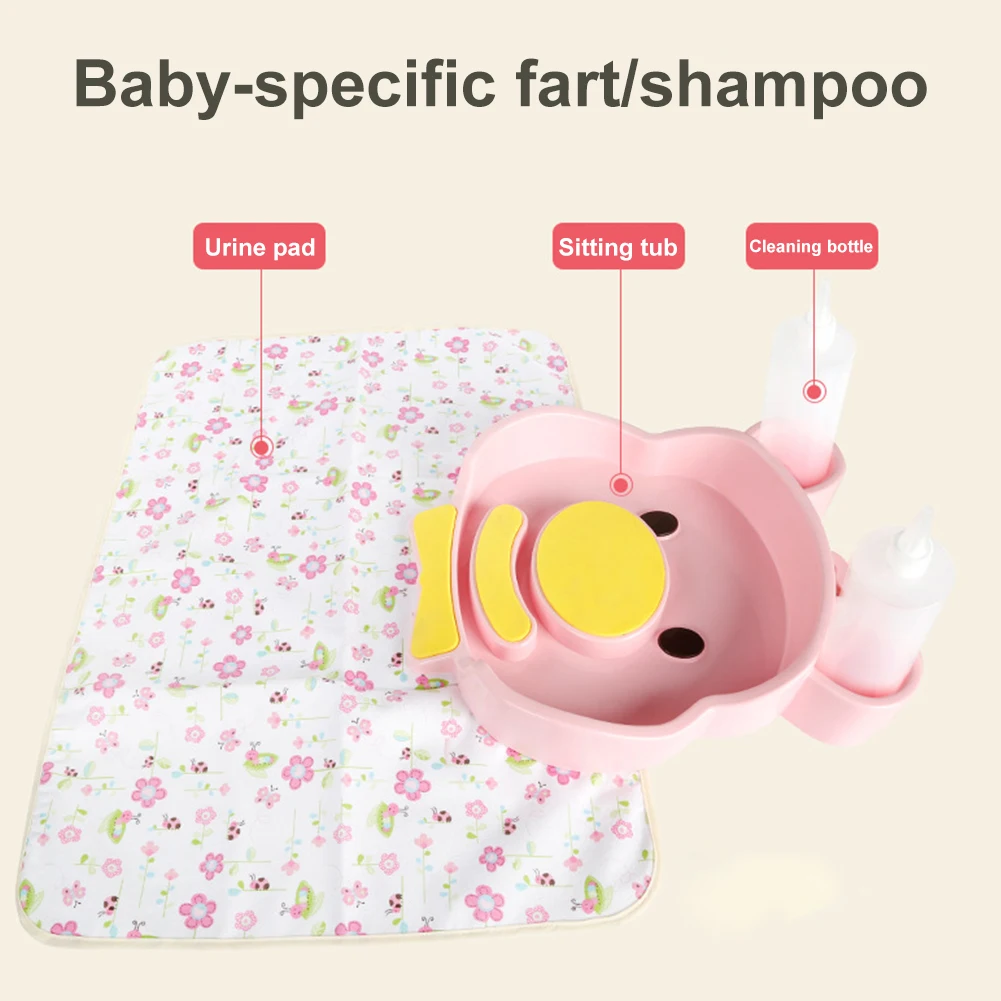 Portable Cute Animal Washing Ass Head Accessories Space Saving Home Plastic Bathtub Hook Newborn Wash Tub Baby Non Slip