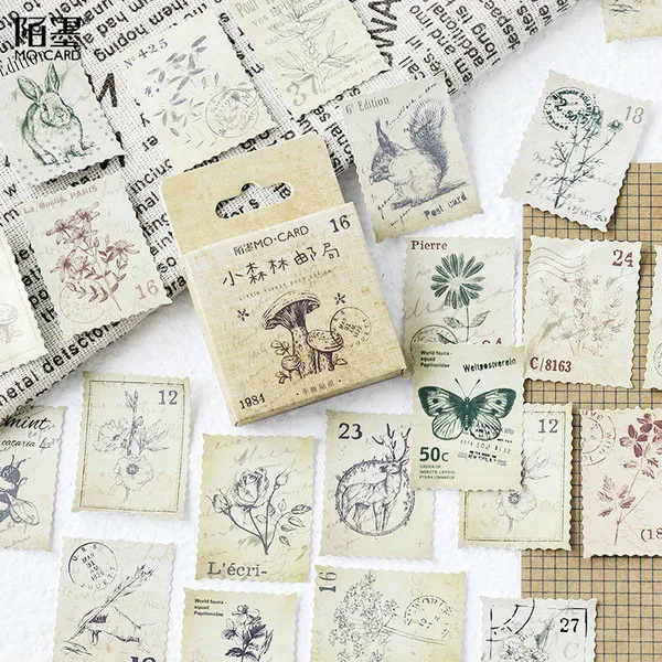 1 Box Cute Stationery Stickers Scrapbooking Diary Kawaii Coffee Plant Stickers Diy Vintage Decorative Stickers School Supplies S0006-22
