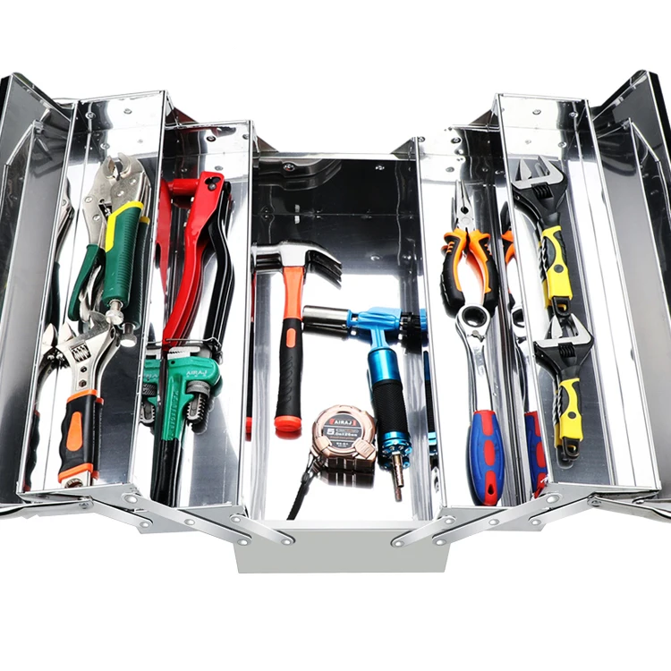 Stainless Steel Tools Box Repair Organizer Multifunction Suitcase