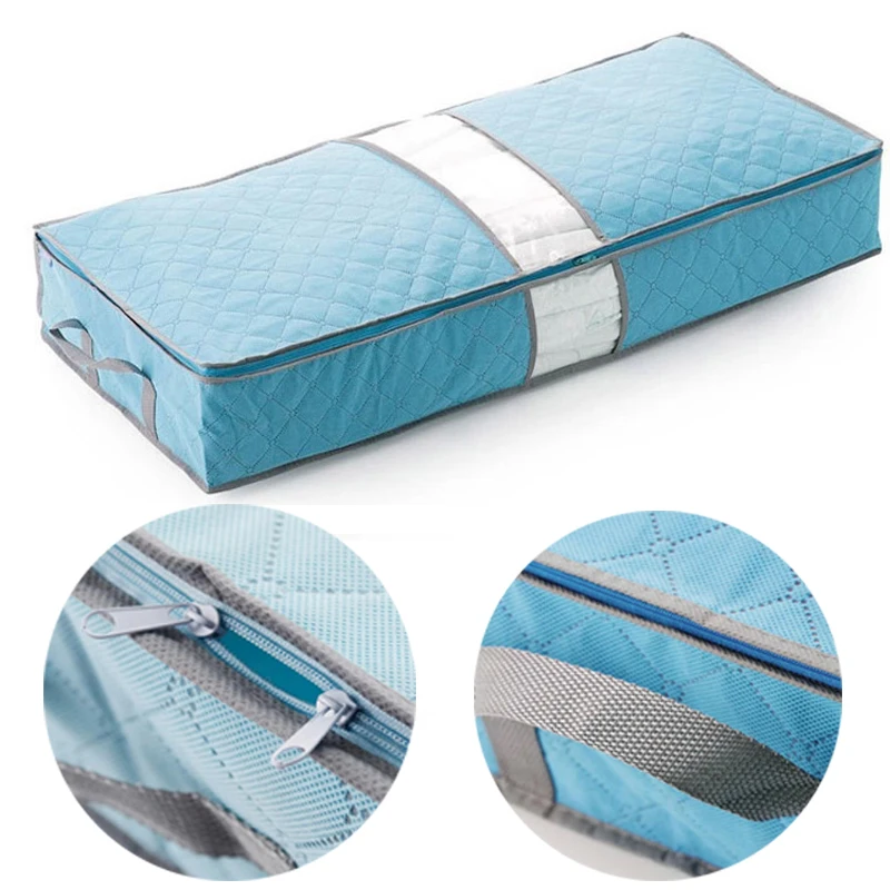 

Under Bed Clothes Storage Bag Non-Woven Clothing Blankets Sweaters Quilt Storage Bags Box Folding Closet Organzier Save Space