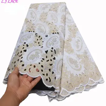 

Embroidery gauze double cotton organza lace high quality elegant lace fabrics heavy design laces free shipping