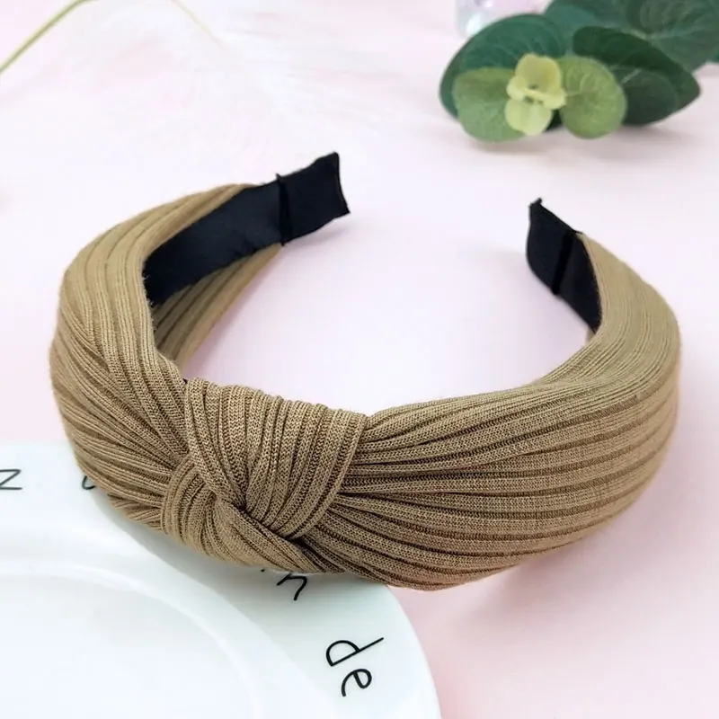 Lady Hair Hoop Top Knot Turban Headband Elastic Hairband Hair Accessories for Girls No Slip Stay on Knotted Head band Hair Band best hair clips