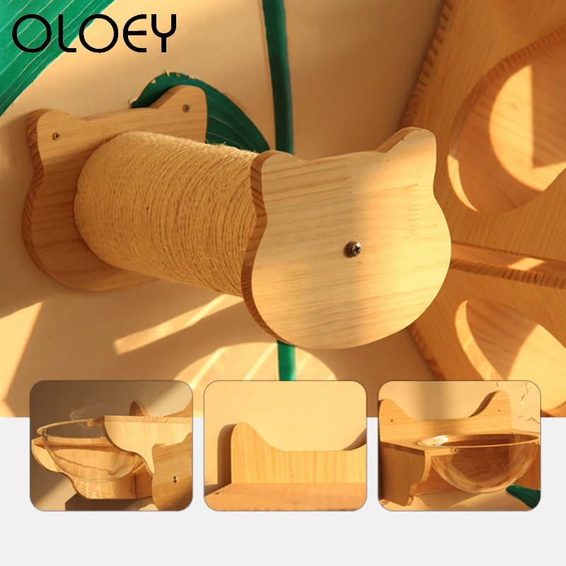 Деревянный игровой комплекс для кошек мебель защиты из сизаля котенок царапина