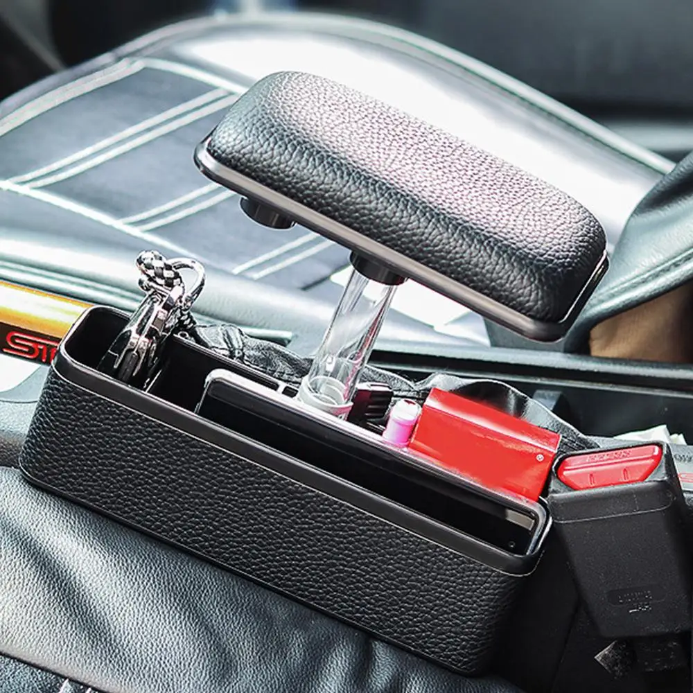 

Car Seat Central Filler Gap Storage Box Elbow Support Adjustable Armrest Pad Universal Fit for All Car Models