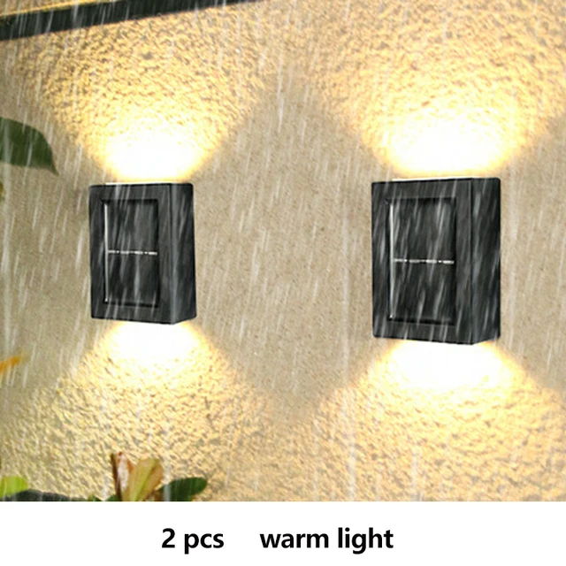 6LED Solar Wall Lamp Outdoor Decoration Garden Wall Lamps Waterproof Lighting for Garden Home Country Decoration Street Light warm light A2
