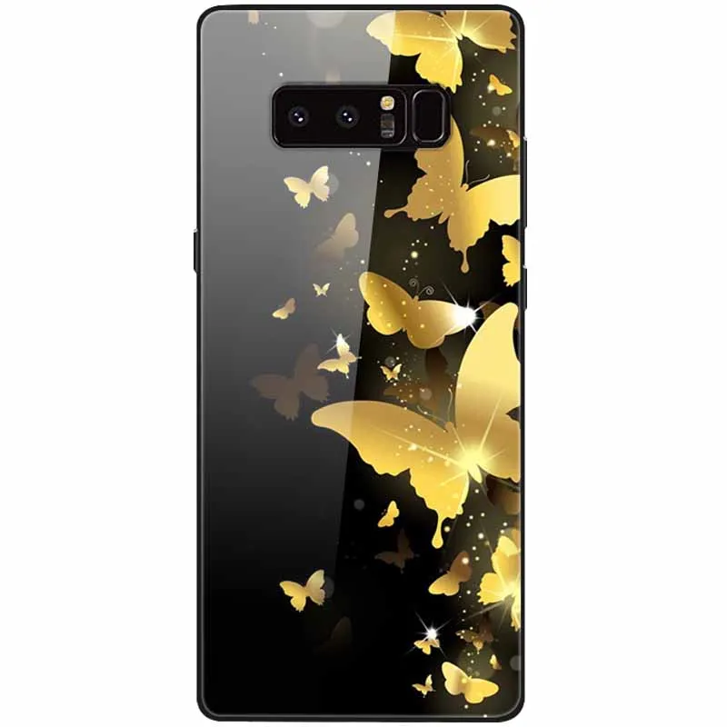 cute phone cases for samsung  Tempered Glass Cover For Samsung Note 8 Case Note9 Hard Protective Funda For Samsung Galaxy Note 10 Plus 9 Cases Luxury Bumper kawaii phone case samsung Cases For Samsung