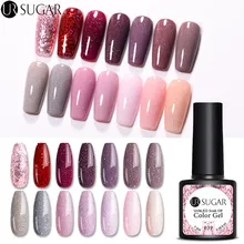 Ur sugar 7.5ml 반짝이 젤 네일 폴리시 세미 퍼머넌트 베르니 uv led 네일 아트 프라임 젤 니스 젤 옻칠 매니큐어 diy(China)