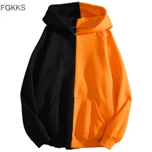 FGKKS Men's Brand Hoodies Autumn New Long Sleeve Hooded High Quality Men Stitching High Street Style Pullover Top