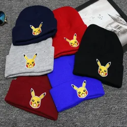 Chapeau Pokemon Go tricoté Kawaii Pikachu en coton, style Hip Hop pour garçon et fille, chapeaux d'hiver, jouets cadeaux de noël 
