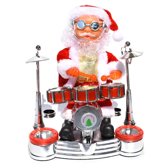 Moonbiffy 2022 New Electric Santa Claus Playing Piano Music Doll Christmas Decorations Children Gift Toys Electric Band 1