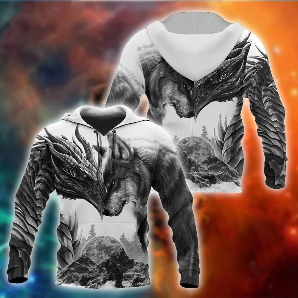 3d all over print dragon hoodie