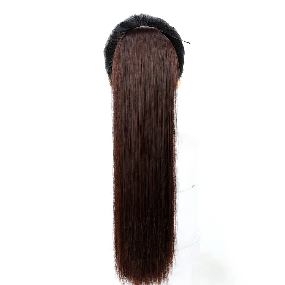 BUQI 5 размер длинные прямые волосы на заколках хвост накладные волосы конский хвост шиньон с заколками Синтетический хвост наращивание волос для женщин - Цвет: 2I33