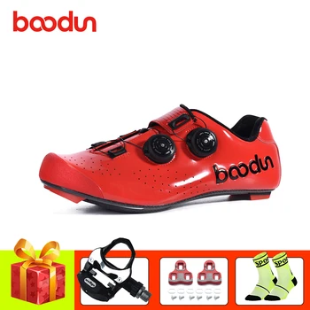 

Boodun sapatilha ciclismo carbon fiber cycling shoes road ultralight breathable self-locking road bike sneakers riding bike shoe