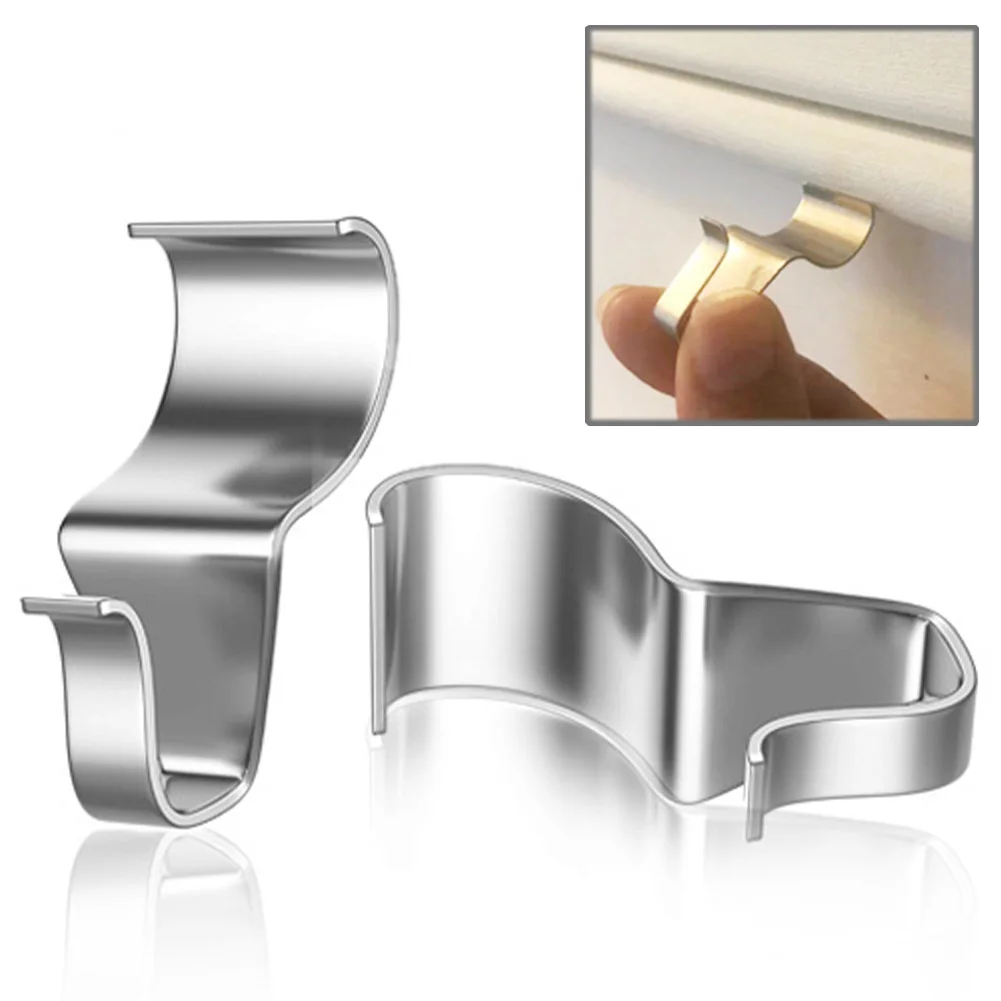 

10pcs Towels Wall Hanging Hook Panel Hats Durable Cubicle Storage Stainless Steel Smooth No Drilling Office Home Traceless Hooks