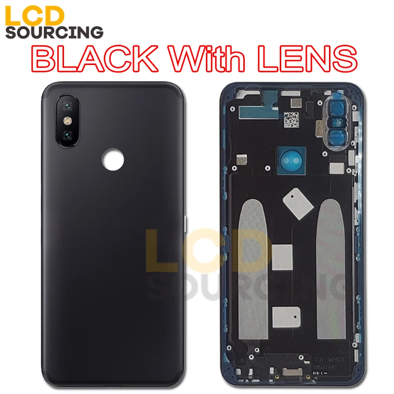 5,9" Оригинальная крышка батареи для XIAOMI A2 Задняя стеклянная крышка корпуса батареи Замена+ объектив камеры для XIAOMI 6X задняя крышка чехол